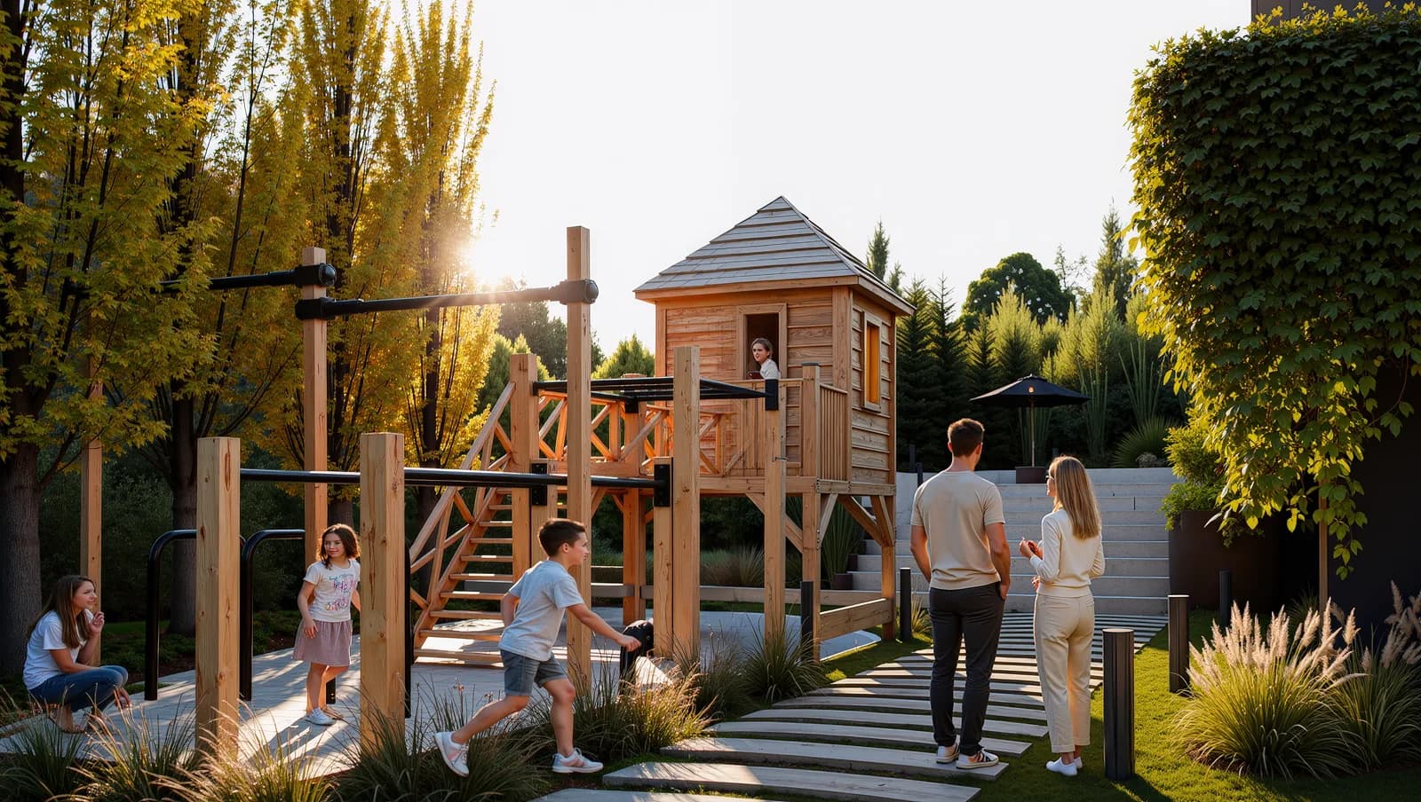 Plaza con juegos para niños